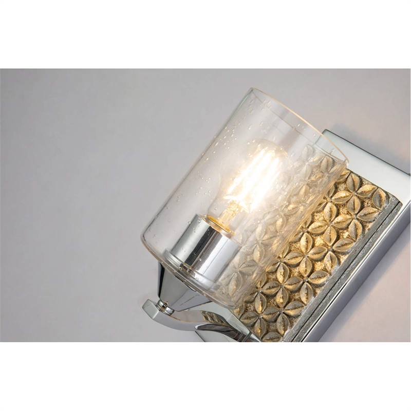Lucas McKearn Arcadia 1-light Metal Bath Vanity Light in Polished Chrome/Silver