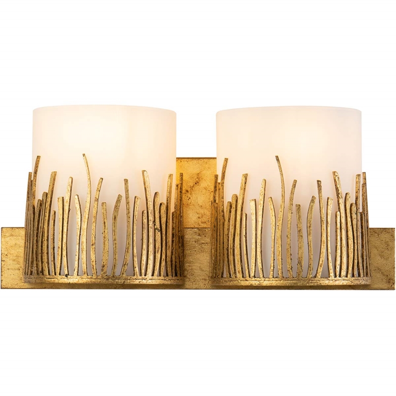 Lucas McKearn Sawgrass 2-light Metal Bath Vanity Light in Gold Leaf