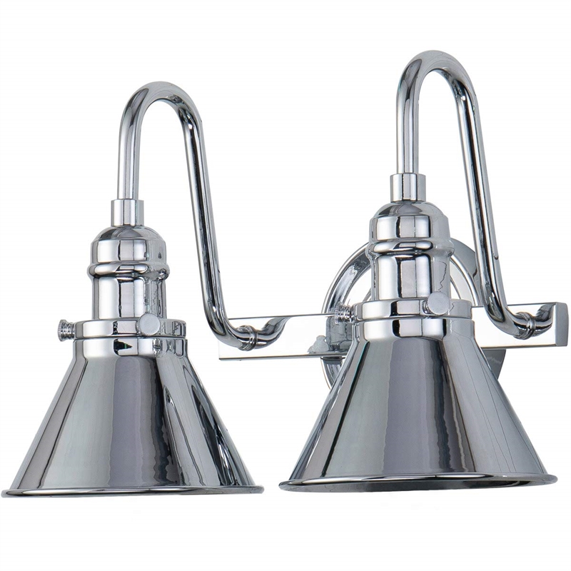 Lucas McKearn Provence 2-light Metal Bath Vanity Light in Polished Chrome