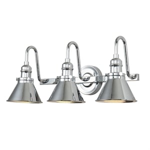 Lucas McKearn Provence 3-light Metal Bath Vanity Light in Polished Chrome