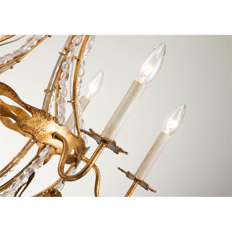 Lucas McKearn Monteleone 6-light Traditional Crystal Chandelier in Antique Gold