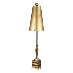Lucas McKearn Noma Luxe Metal Buffet Lamp with Silver Accents in Black/Gold