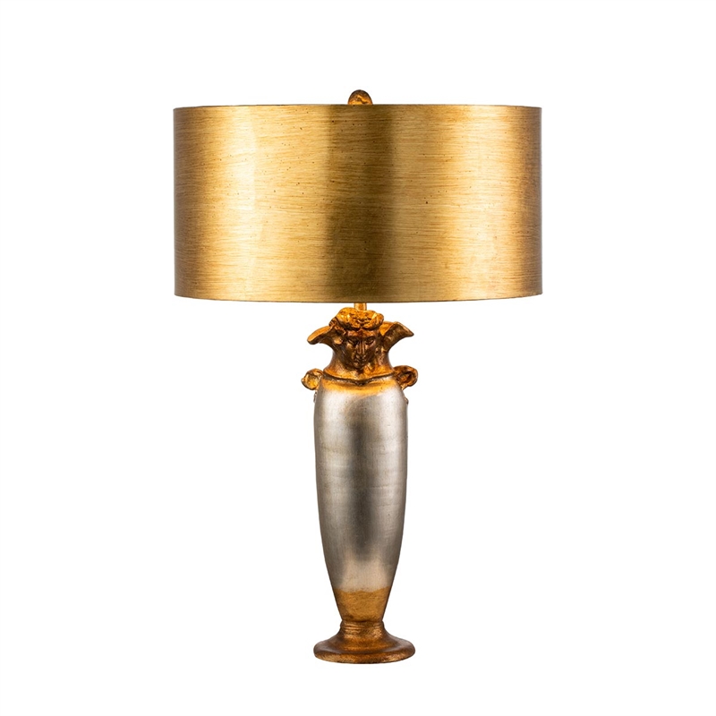 Lucas McKearn Bienville Transitional Resin Table Lamp in Gold/Silver Leaf