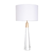 Lucas McKearn Monroe Transitional Glass Buffet Lamp in Brushed Brass/White