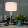 Lucas McKearn Monroe Transitional Glass Buffet Lamp in Brushed Brass/White
