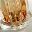 Lucas McKearn Cognac Transitional Glass Table Lamp in Clear Amber/White