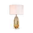 Lucas McKearn Cognac Transitional Glass Table Lamp in Clear Amber/White