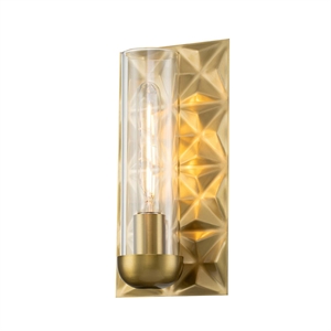 Lucas McKearn Alpha 1-Light Transitional Metal Wall Sconce in Aged Brass