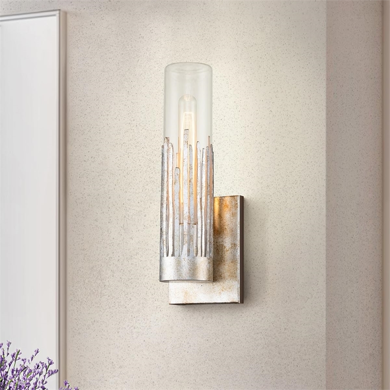 Lucas McKearn Julia 1-Light Transitional Metal Wall Sconce in Silver