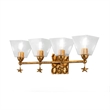 Lucas McKearn Star 4-Light Transitional Metal Bath Bar in Gold