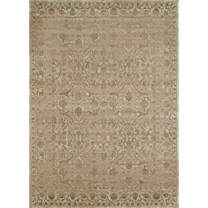 Radici USA Colosseo Traditional Distressed Bone White Rectangular Polypropylene Area Rug 7'10