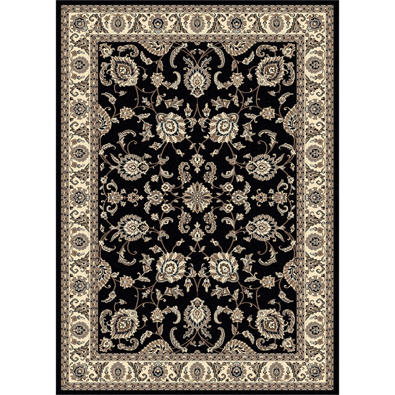 Radici USA Alba Traditional Oriental Black Polypropylene Area Rug 7'9