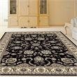Radici USA Alba Traditional Oriental Black Polypropylene Area Rug 7'9