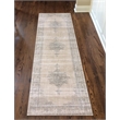 Radici USA Colosseo Traditional Medallion Bone White Runner Polypropylene Rug 2'2
