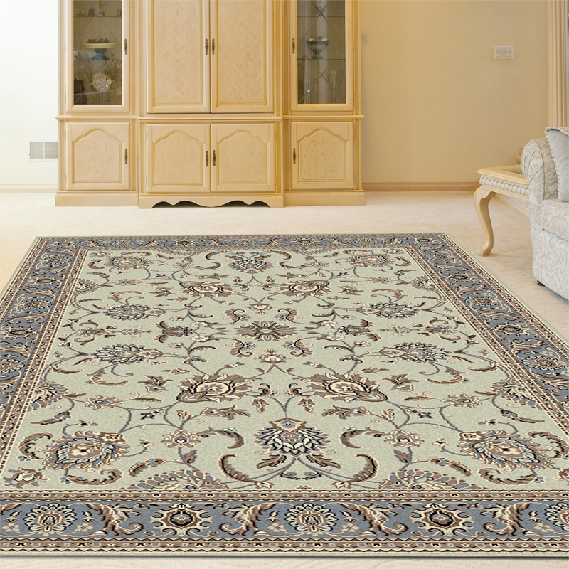 Radici USA Alba Traditional Oriental Green Polypropylene Area Rug 7'9