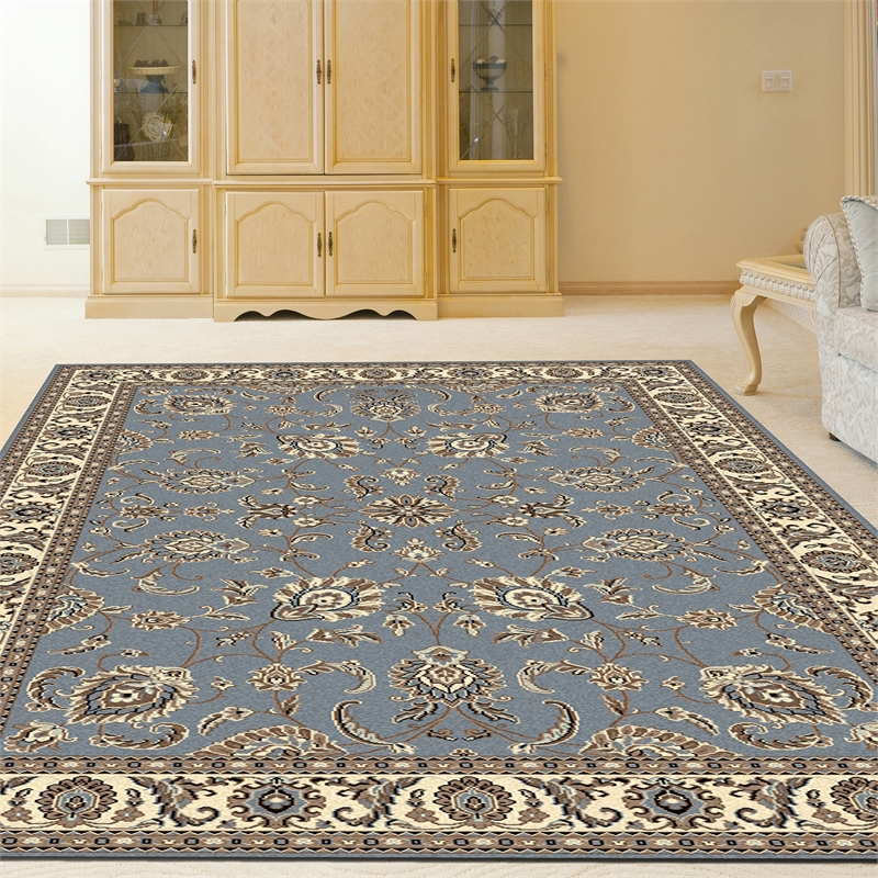 Radici USA Alba Traditional Oriental Blue Polypropylene Area Rug 7'9
