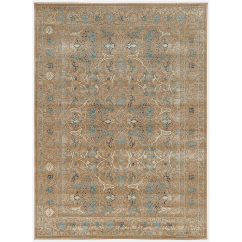 Radici USA Colosseo Traditional Distressed Beige Rectangular Polypropylene Area Rug 7'10