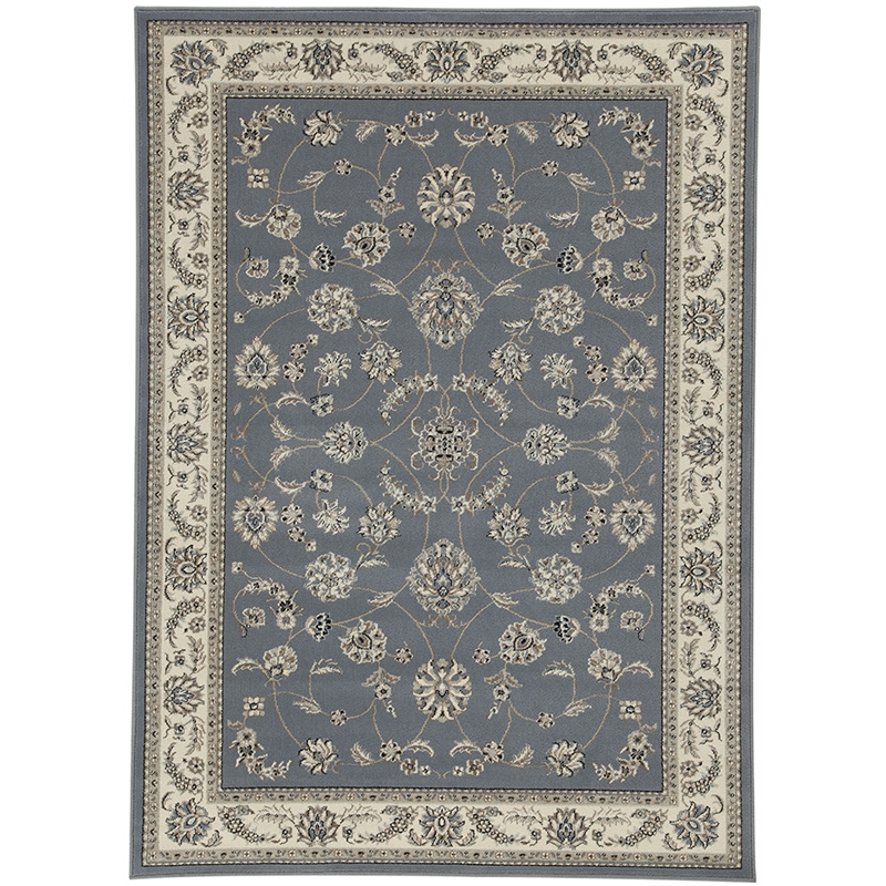 Radici USA Alba Traditional Oriental Floral Blue Rectangular Polypropylene Area Rug 7'9