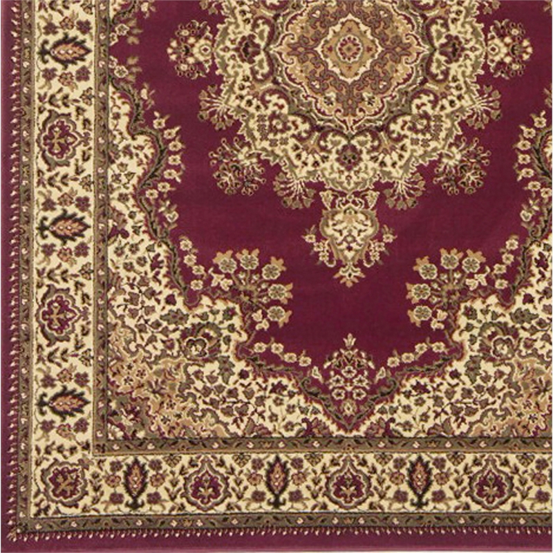 Radici USA Castello Traditional Medallion Burgundy Red Polypropylene Area Rug 3'3