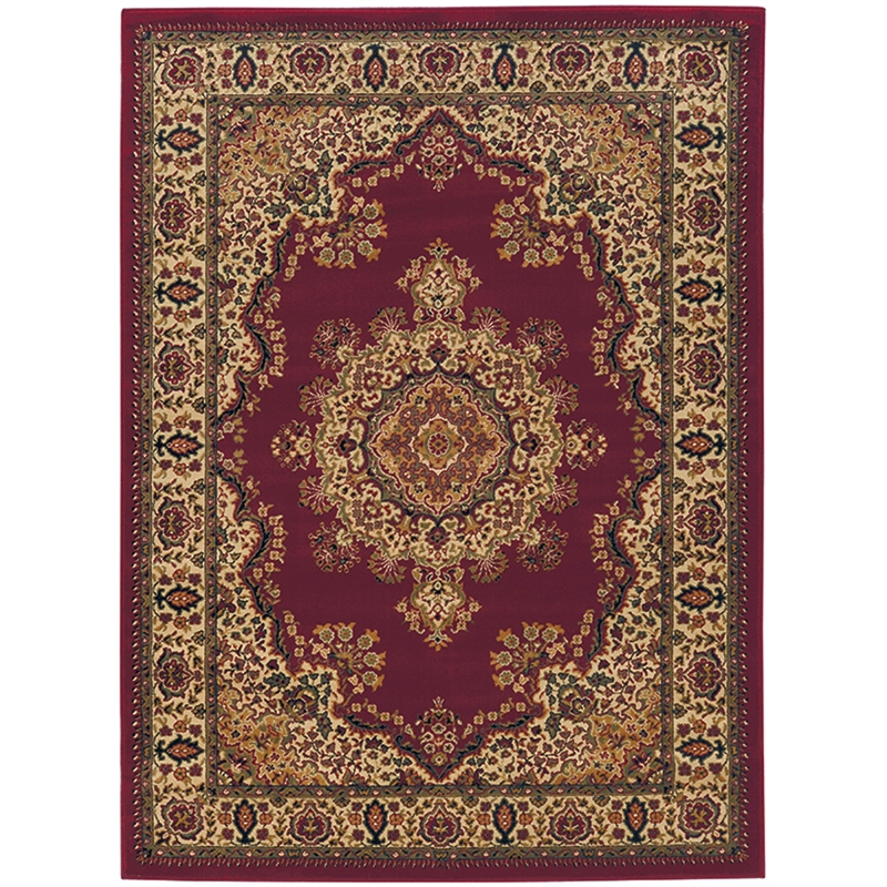 Radici USA Castello Traditional Medallion Burgundy Red Polypropylene Area Rug 5'5