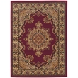Radici USA Castello Traditional Medallion Burgundy Red Polypropylene Area Rug 5'5