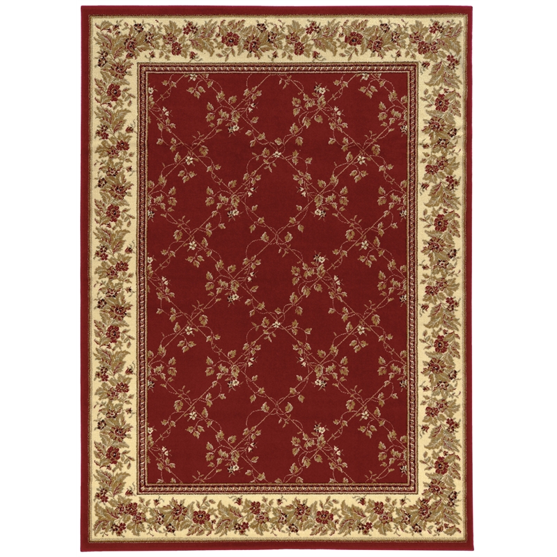 Radici USA Como Traditional Oriental Floral Red Rectangular Polypropylene Area Rug 3'3