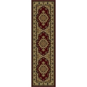 Radici USA Castello Traditional Medallion Burgundy Red Polypropylene Runner Rug 2'2&quot x 7'7&quot