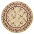 Radici USA Como Traditional Oriental Floral Ivory 8' Round Polypropylene Area Rug