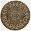 Radici USA Castello Traditional Medallion Green Round Polypropylene Area Rug 5'3