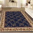 Radici USA Como Traditional Oriental Floral Navy Rectangular Polypropylene Area Rug 3'3