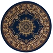 Radici USA Castello Traditional Medallion Blue Round Polypropylene Area Rug 5'3