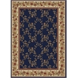 Radici USA Como Traditional Oriental Floral Navy Rectangular Polypropylene Area Rug 7'9