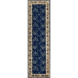Radici USA Como Traditional Oriental Floral Navy Runner Polypropylene Rug 2'2
