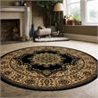 Radici USA Castello Traditional Medallion Black Round Polypropylene Area Rug 5'3