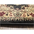 Radici USA Castello Traditional Medallion Black Round Polypropylene Area Rug 5'3