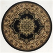 Radici USA Castello Traditional Medallion Black Round Polypropylene Area Rug 5'3
