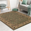 Castello 953 Traditional Sarouk Green Sage Rectangular Polypropylene Area Rug 3'3