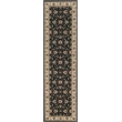 Radici USA Como Traditional Oriental Floral Black Runner Polypropylene Rug 2'2