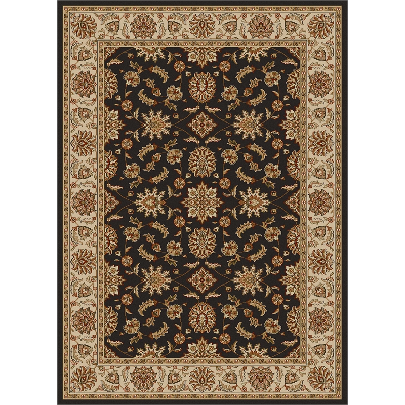 Radici USA Como Traditional Oriental Floral Brown Rectangular Polypropylene Area Rug 3'3