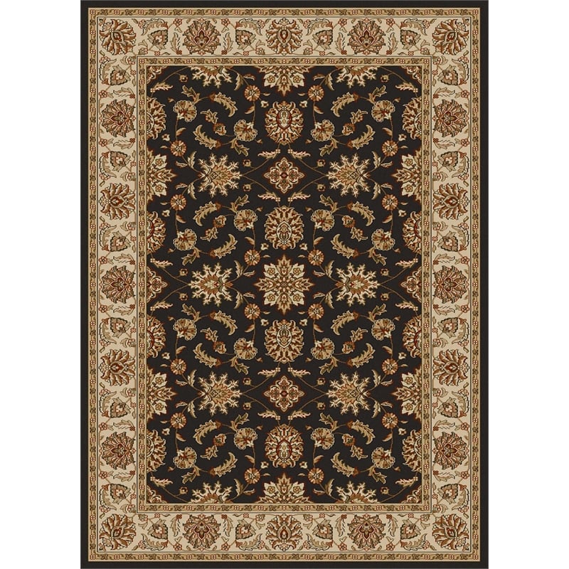 Radici USA Como Traditional Oriental Floral Brown Rectangular Polypropylene Area Rug 5'5