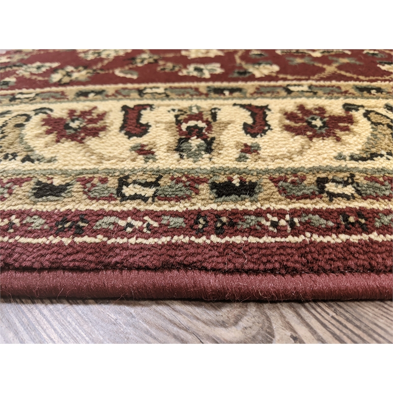 Castello 953 Traditional Burgundy Rectangular Polypropylene Area Rug 5'5