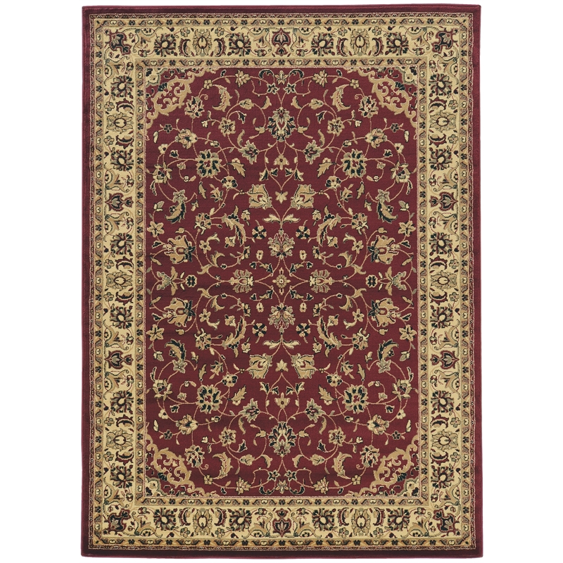 Castello 953 Traditional Burgundy Rectangular Polypropylene Area Rug 7'9