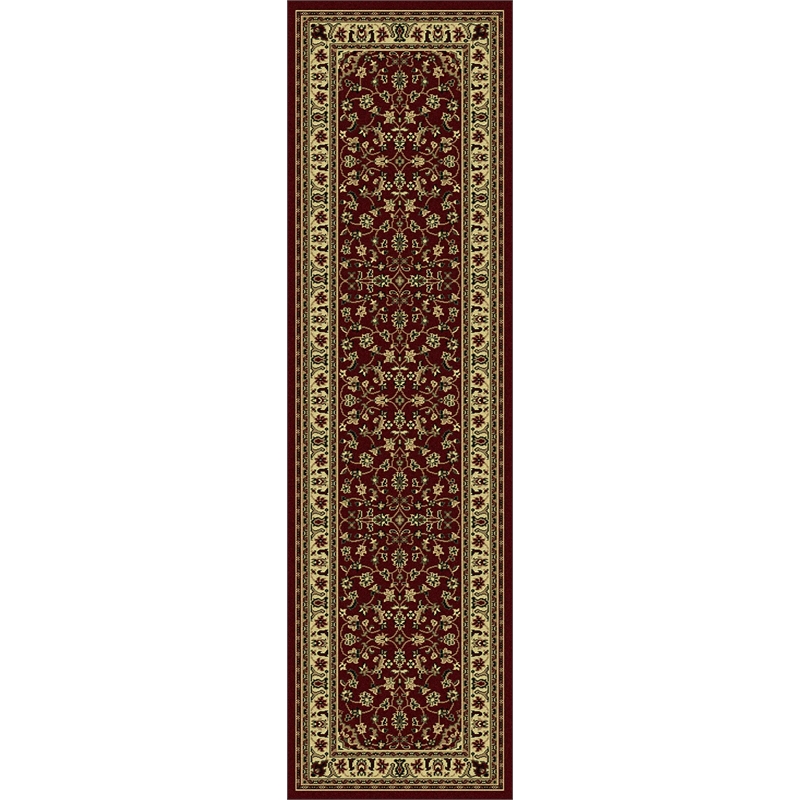 Castello 953 Traditional Burgundy Runner Polypropylene Rug 2'2