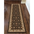 Radici USA Como Traditional Oriental Floral Brown Runner Polypropylene Rug 2'2