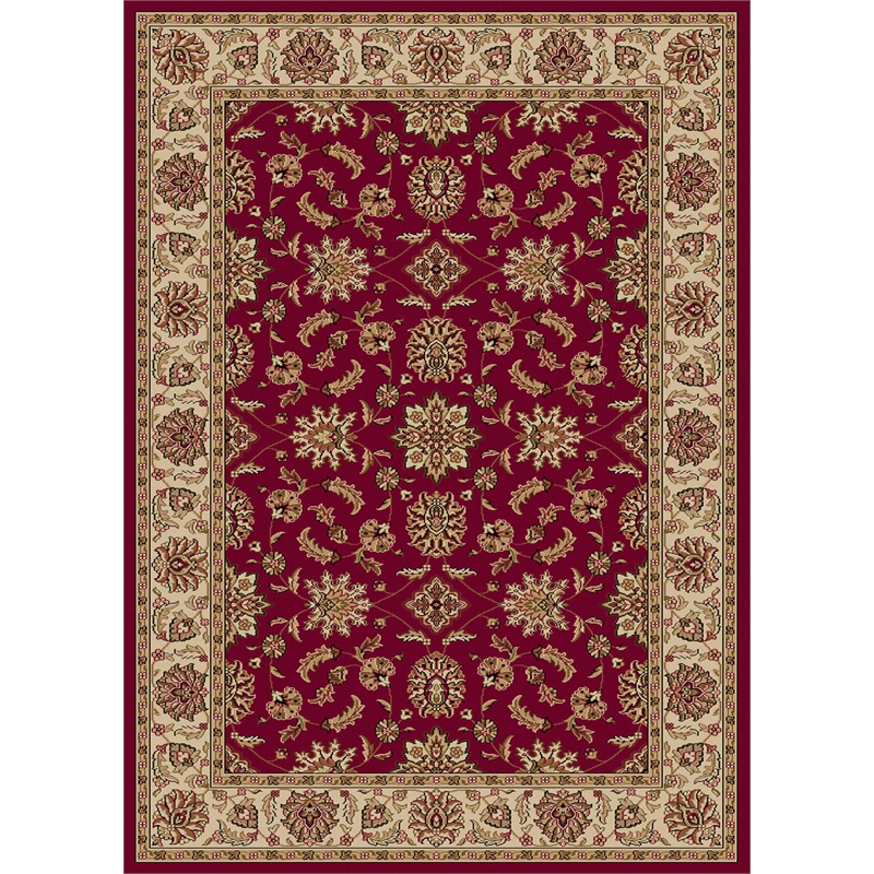Radici USA Como Traditional Oriental Floral Red Rectangular Polypropylene Area Rug 5'5