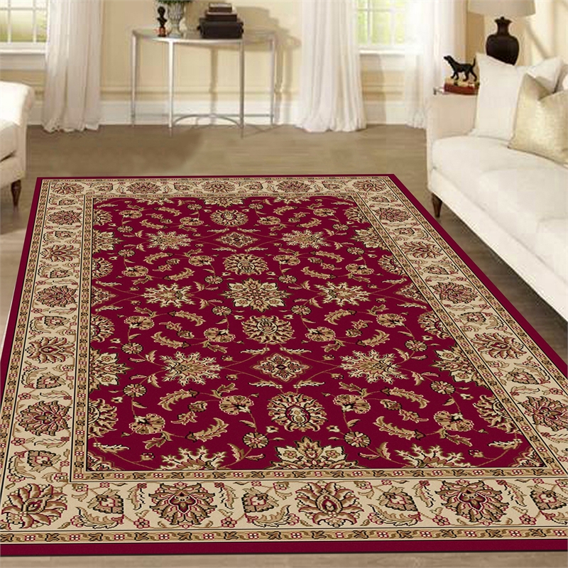 Radici USA Como Traditional Oriental Floral Red Rectangular Polypropylene Area Rug 5'5