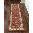 Radici USA Como Traditional Oriental Floral Red Brick Runner Polypropylene Rug 2'2