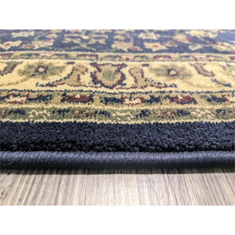 Castello 953 Traditional Sarouk Blue Navy Rectangular Polypropylene Area Rug 3'3