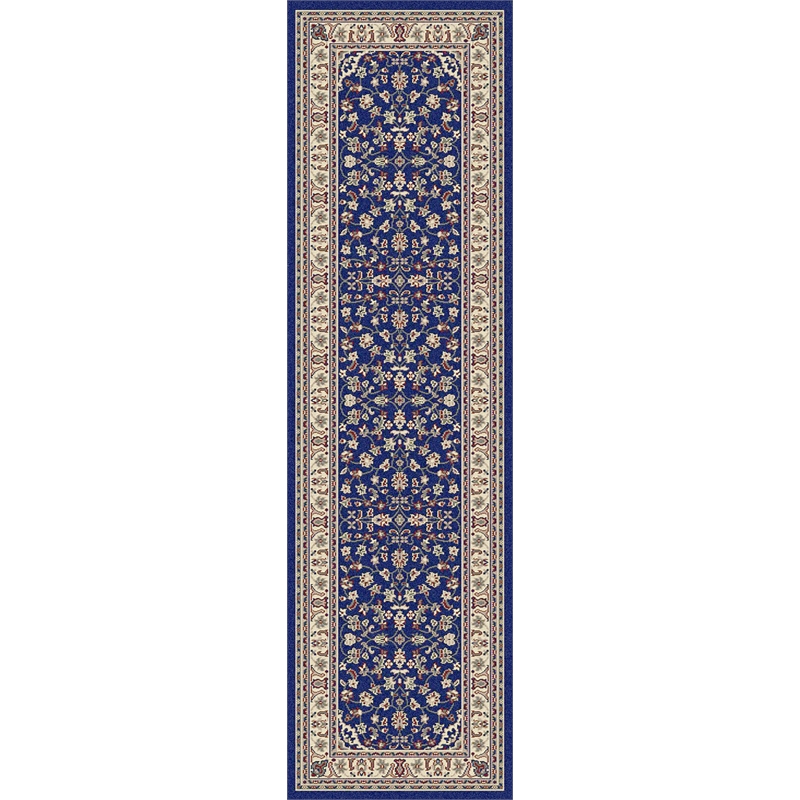 Castello 953 Traditional Sarouk Blue Navy Runner Polypropylene Rug 2'2
