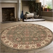 Radici USA Como Traditional Oriental Floral Green 8' Round Polypropylene Area Rug
